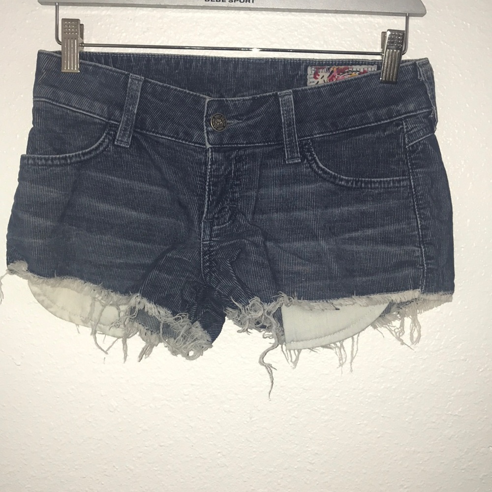 Cut off corduroy shorts